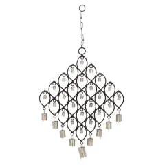 Black Metal Eclectic Windchime, 13" x 1" x 24"