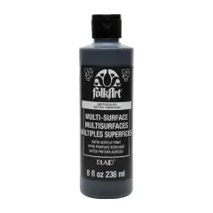 FolkArt&reg; Multi-Surface Satin Acrylic Paint, 8oz. Pure Black