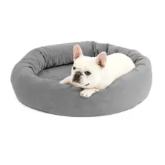 Royal Pet Bed Small Washable Luxury Velvet Dog Bed Ash