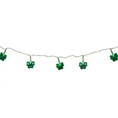 20ct. Green Mini LED with Timer St Patrick's Day Shamrock String Lights