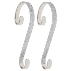 Haute Decor Stocking Scroll&reg; Silver Glitter Stocking Holders, 2ct.