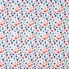 SINGER Red, White & Blue Watercolor Dots Cotton Fabric