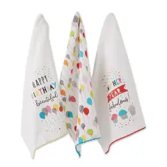 DII&reg; Happy Birthday Embellished Dishtowel Set