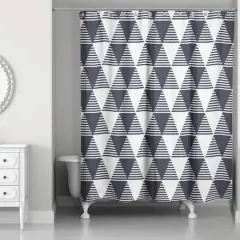 Triangles Shower Curtain Navy