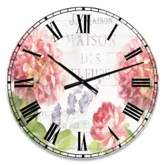 Designart 'Maison Des Fleurs Ii Farmhouse Wall Clock