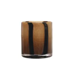 Hello Honey&reg; 6" Striped Votive Candle Holder Brown