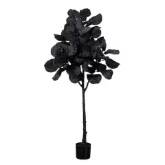 5ft. Artificial Halloween Black Fiddle Leaf Tree
