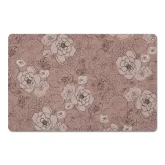 Multicolored Floral Floor Mat Pink