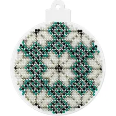 Wonderland Crafts Blue & Green Plaid Ball Ornament Bead Embroidery on Plastic Kit