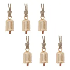3.5" Gold Metal Bell Ornaments, 6ct.