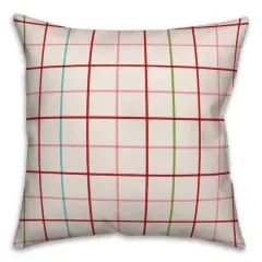 Thin Colorful Grid 18x18 Throw Pillow