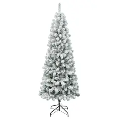 6ft. Unlit Flocked Acacia Medium Artificial Christmas Tree