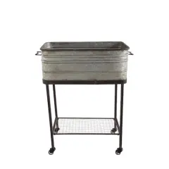 Hello Honey&reg; 34" Metal Bucket & Planter on Stand with Casters