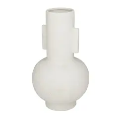 CosmoLiving by Cosmopolitan White Ceramic Modern Vase, 8" x 15"