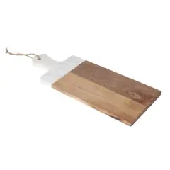 20" x 8" Mango Wood & Marble Tabletop D&eacute;cor by Ashland&reg;