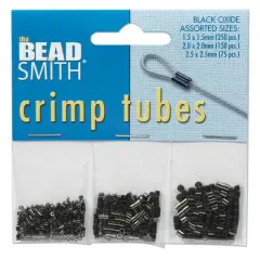 The Beadsmith&reg; Assorted Black Oxide Crimp Tubes