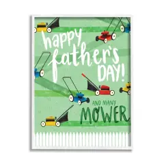 Stupell Industries Happy Father's Day Lawn Mowers Framed Giclee Art White