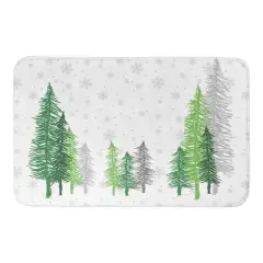 Designs Direct Merry Christmas Forest 34" x 21" Bath Mat