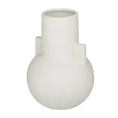 CosmoLiving by Cosmopolitan White Ceramic Modern Vase, 8" x 11"