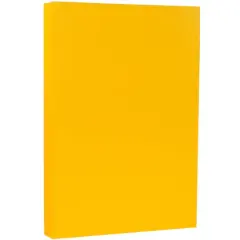 JAM Paper 8.5" x 14" 80lb. Matte Cover Cardstock Pack, 50 Sheets Sunflower Yellow