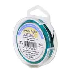 Artistic Wire&reg; 20 Gauge Silver Plated Tarnish Resistant Colored Copper Craft Wire, 25ft. Christmas Green