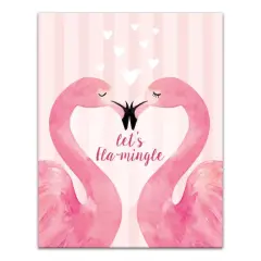 Flamingo Mistletoe Valentine's Canvas Wall Art