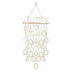36" White & Gold Metal Eclectic Windchime