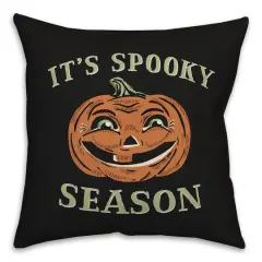 Retro Pumpkin Spooky Season Spun Poly Throw Pillow