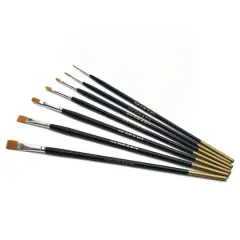 S&S Worldwide&reg; Black Taklon Bright 7 Piece Brush Set