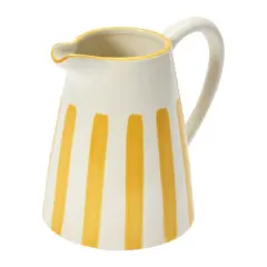 Hello Honey&reg; 6.5" Yellow & White Stripe Stoneware Pitcher