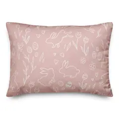 Simple Pink Easter Bunny Throw Pillow