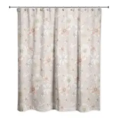Watercolor Florals Shower Curtain Blush