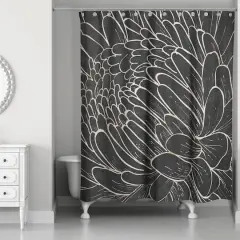 Floral Etching 71" x 74" Shower Curtain