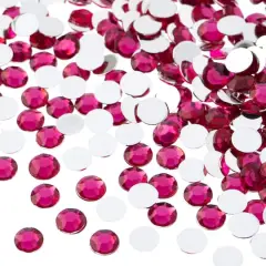 John Bead 6mm Acrylic Round Flat Back Rhinestones, 1,000ct. Fuchsia