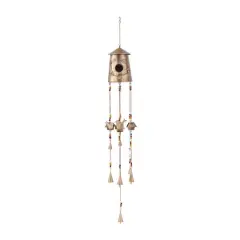 42" Bronze Colored Metal Rustic Birdhouse Windchime