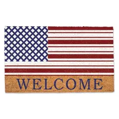 Welcome American Flag Door Mat