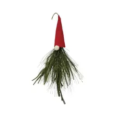 Hello Honey&reg; 21" Faux Pine & Red Fabric Gnome Wall Hanging