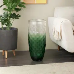 24" Green Ombre Handmade Glass Vase