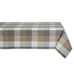 DII&reg; 52" Tri Color Check Tablecloth Stone