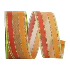 JAM Paper 1.5" x 25yd. Wired Fall Stripe Ribbon