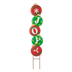 Glitzhome&reg; 42" Metal JOY Ornament Yard Stake/Wall D&eacute;cor