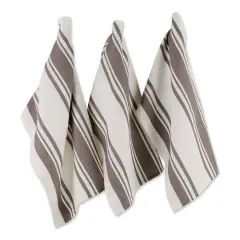 DII&reg; Gray Chef Stripe Dish Towels, 3ct.