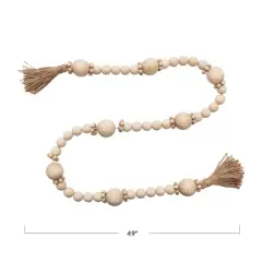 Hello Honey&reg; 4ft. Wood Bead Garland with Jute Tassels