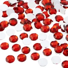 John Bead 8mm Acrylic Round Flat Back Rhinestones, 1,000ct. Red