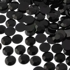 John Bead 12mm Acrylic Round Flat Back Rhinestones, 400ct. Black