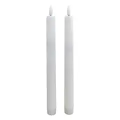 10" Flickering LED Wax Taper Candles, 2ct. by Ashland&reg; White