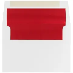 JAM Paper 4.75" x 6.5" Foil Lined Invitation Envelopes, 50ct. White with Red Foil