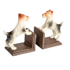Hello Honey&reg; 5.75" Jack Russell Terrier Cast Metal Bookend Set
