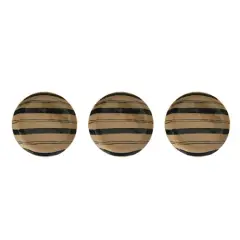 Hello Honey&reg; Tan & Black Painted Stripes Stoneware Serving Bowl Set