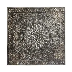 Silver Metal Rustic Floral Wall Decoration